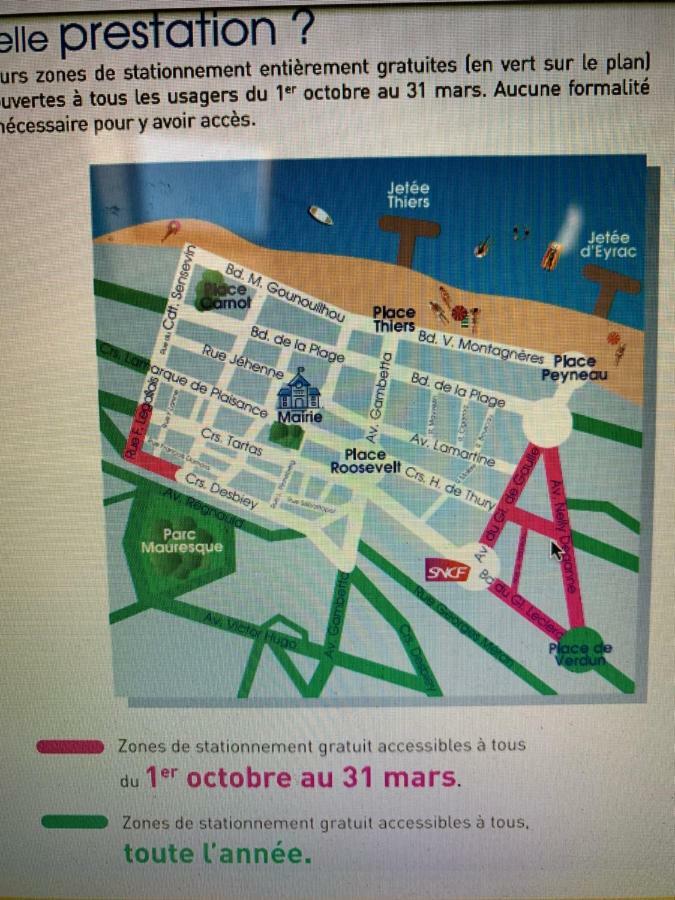 Le Central Plage - Commerce - Marche A 2 Pas Arcachon Exterior photo